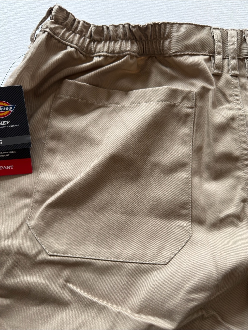 NWT Men's Dickies Classic Khaki Chef Pant DC 16 Tan Elastic Back Waist Size XL - Picture 5 of 15